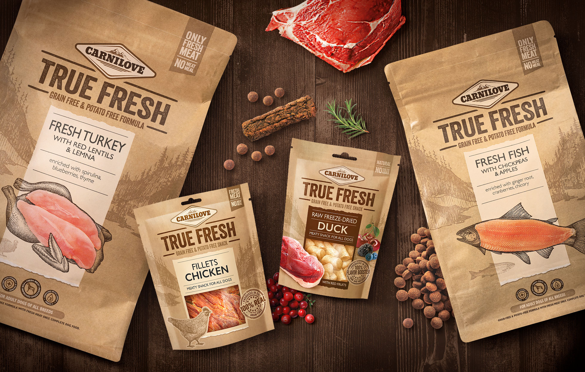 Carnilove TRUE FRESH品牌系列生凍干食品包裝設計(圖3)