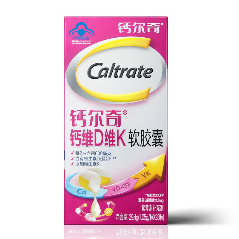 Caltrate 鈣爾奇 鈣維D維K軟膠囊 29.4g*3瓶