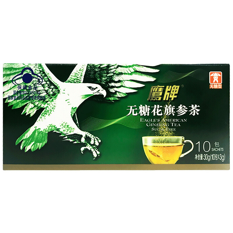 HAWKS 鷹牌 無糖花旗參茶 3g*10袋