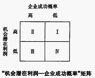 “機(jī)會潛在利潤一企業(yè)成功概率”矩陣