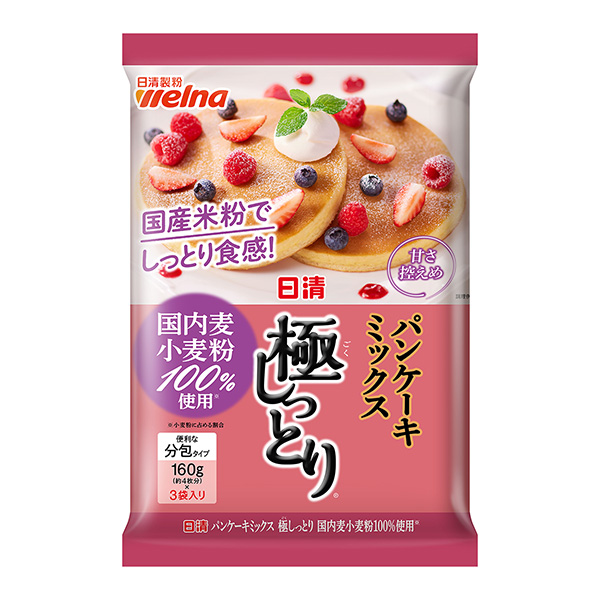 日清煎餅混合料極濕潤(rùn)國(guó)內(nèi)麥小麥粉100%使用包裝設(shè)計(jì)欣賞(圖1)