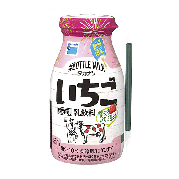 高田梨瓶牛奶草莓高田梨乳业乳相关饮料包装设计(图1)