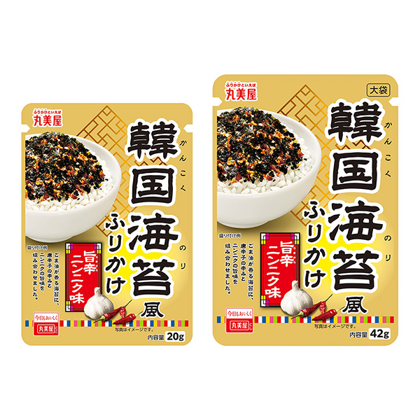 韓國(guó)海苔風(fēng)撒旨辛大蒜味丸美屋食品工業(yè)食品飲料包裝設(shè)計(jì)(圖1)