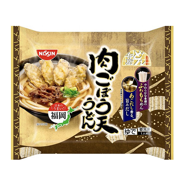 冷凍日清的烏冬兵衛(wèi)肉咕嘟天烏冬面日清食品冷凍食品飲料包裝設(shè)計(jì)(圖1)