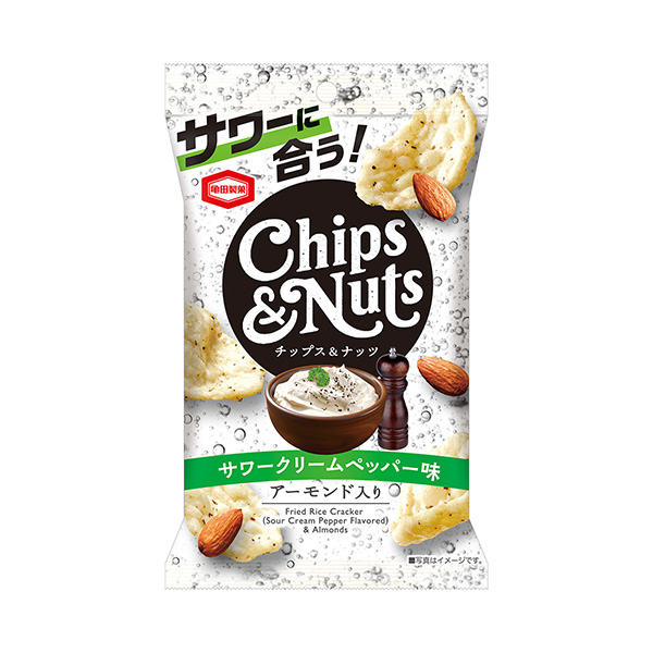 包裝設計欣賞CHIPS&NUTS ＜酸奶油胡椒味＞ (龜田制果) 2024年12月9日發(fā)售(圖1)