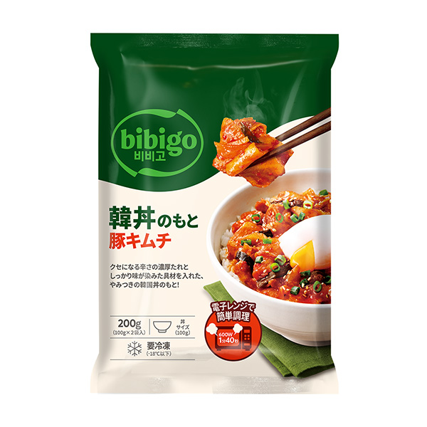 包裝設(shè)計欣賞bibigo ＜韓蓋飯基礎(chǔ)豬泡菜＞ ( CJ FOODS JAPAN ) 2024年9月1日發(fā)售(圖1)