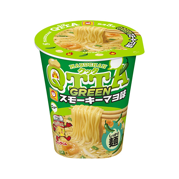 包裝設(shè)計(jì)欣賞MARUCHAN QTTA＜GREEN煙熏蛋醬味＞ (東洋水產(chǎn)) (圖1)