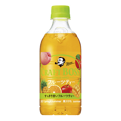 牛皮大王水果茶三得利食品国际果实清凉饮料包装设计(图1)