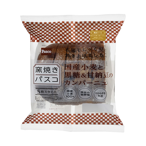 烤窑意大利面国产小麦和黑糖甜纳豆的公司敷岛制面包面包麦片类包装设计(图1)